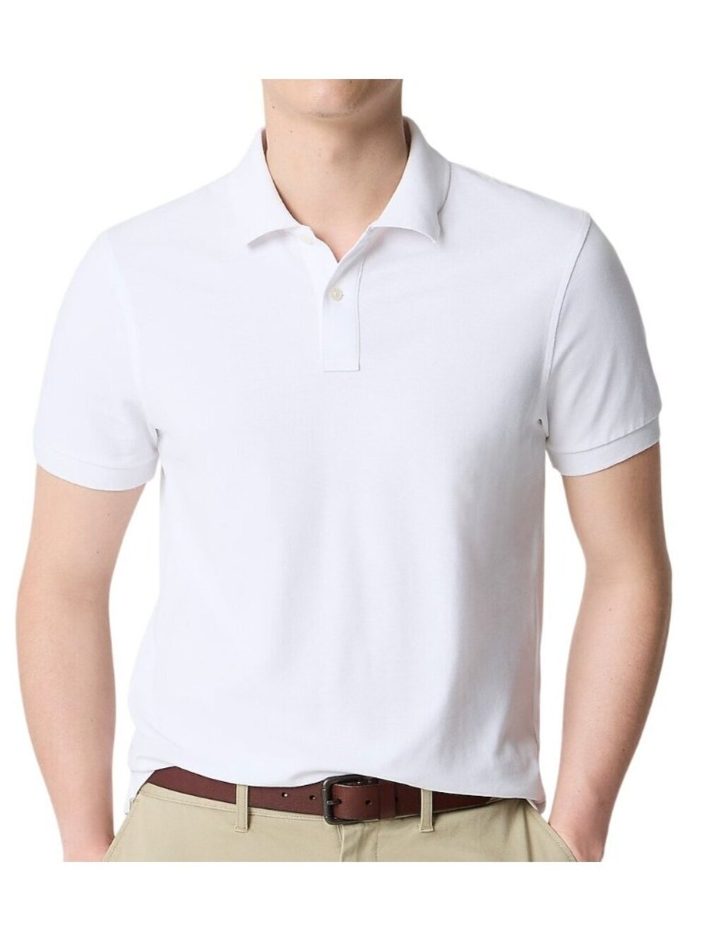 J Crew Mens Flex Pique Polo Shirt~Size Medium~White Classic Fit NWD L10 12